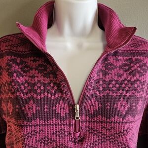 Women's Pink and Purple NorthCrest Fairaisle Patterned Top